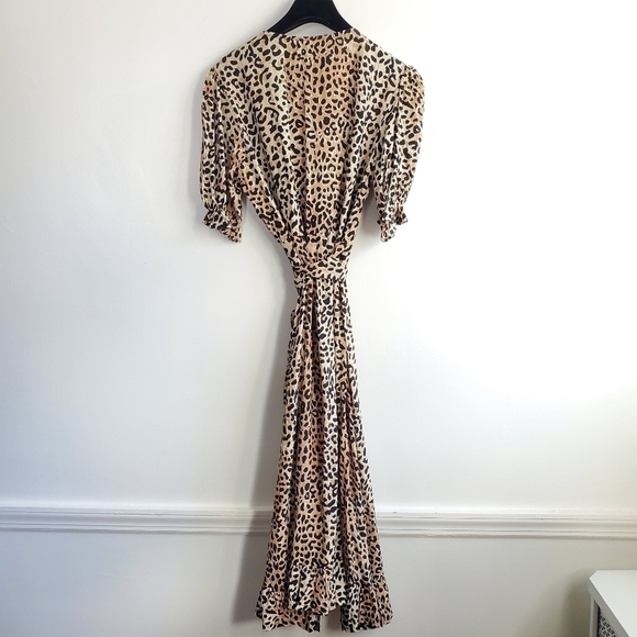 Faithfull The Brand Abbey Wrap Le Cinq Animal Print Midi Dress NWT Size 4/Small - Picture 7 of 12